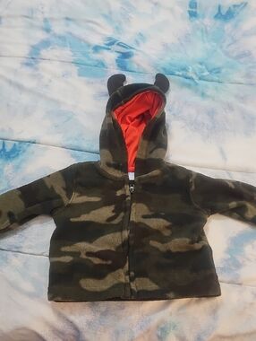 Place Kids Camo Hoodie with Orange Hood Lining~
